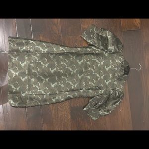 Turtleneck Army Print Dress
